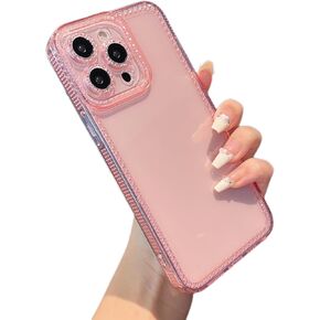ZTOFERA Designed for iPhone 14 Plus/15 Plus 6.7 inch,Sparkly Cute Clear Case for Women Girls,Glitter Bling Flexible Soft TPU Silicone Bumper Protective Cover for iPhone 14 Plus/15 Plus,Pink