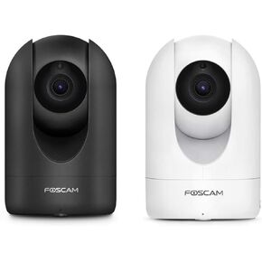 FOSCAM Home Security Camera R4S 4MP(2K) WiFi Camera, 2.4/5GHz Wireless IP Indoor Camera with AI Human Detection & Sound Detection, 33ft Night Vision, 2-Way Audio,Compatible with Alexa, White and Black