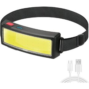 المصابيح الأمامية Super Bright USB قابلة لإعادة الشحن ، 100000 Lumens Wide Beam Beam Cobplamps ، عصابة رأس قابلة للتعديل خفيفة الوزن مع 3 أوضاع مصباح أمامي للتخييم ، الجري ، المشي لمسافات طويلة ، حالات الطوارئ