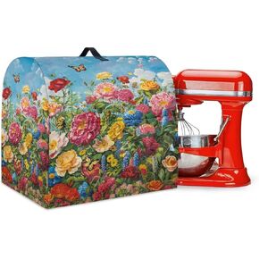 Kitchen Mixer Cover, Butterfly Dustproof Kitchen Mixer Cover with Pockets Easy Cleaning Waterproof Stand Mixer for Mixer Coffee Maker Bread Machine