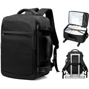 VGCUB Travel Backpack for Women Men Large Work Gym Frontier Airlines Personal Item Bag Business Airport Lightweight Daypack Carry on Flight Approved Airplane Backpack Mochilas de Viaje Black