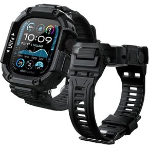OATSBASF متوافق مع Apple Watch Ultra 2/1 Bands Case 49mm ، فرقة رياضية مع علبة مصدقة الصدمات ، شريط حالة واقي وعرة مع ثقب تبديد الحرارة (Orange)