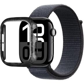 MONOCARBON Real Forged Carbon Fiber Case for 46 mm Apple Watch Series 10,Ultra Thin & Ultra Light Wrap-Around Hard Cover for 2024 New 46mm iwatch From Daily Scratches/Wear/Drop