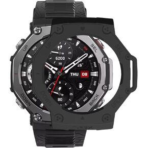 Fit for Amazfit T-Rex 3 Case Cover, Shockproof Bumper Durable PC Protective Cover Bumper Frame Protector Case Accessories for Amazfit T-Rex3 Smartwatch (Blackredwhite)
