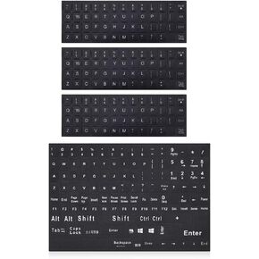 Universal English Keyboard Stickers for PC Computer Laptop Desktop Notebook Keyboards, Replacement Keyboard Stickers Black Background