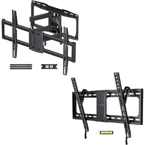 Full Motion TV Wall Mount Bracket for Most 37-86 inch TVs & Tilting TV Wall Mount, Max VESA 600x400mm, Fits 16", 18", 24" Studs