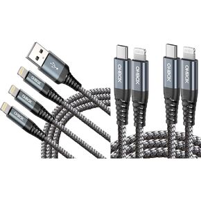 Ohbox 3pack 6ft Cable Cable Charger +2pack 3ft Type C إلى iPhone Cable متوافق مع iPhone 14 13 12 11 Pro Max XS XR X 8 7 6S 6 Plus SE