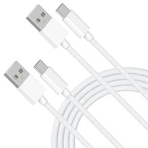 [Apple MFi Certified] Car Carplay Cable, 2 Pack Woven USB to USB C Car Charger Cord Compatible for iPhone 16/16 Plus/16 Pro/16 Pro Max/15/15 Plus/15 Pro/15 Pro Max, 6ft White