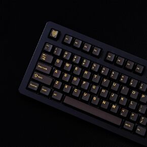 114 Keys Doubleshot Tranlucent Keycaps, Glitter Black keycaps, Cherry Profile Keycap Set for 60% 65% 75% Mechanical Keyboard Cherry Mx Switches