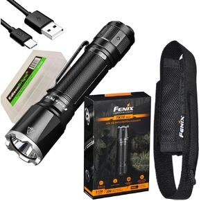Fenix TK16 V2.0 3100 Lumen LED Tactical Flashlight, USB Rechargeable Long Beam Throw Duty Light with BBX5 Battery Carrying case Bundle
