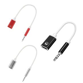 3pcs Black Red and Silver 3.5mm Male to TypeC Female Audio Cable Cord,Analog Cable Type-C Converter Earphone Adapter Compatible with MP3 Players,Cables and Adapters