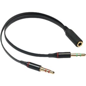 Headphset Splitter for Computer 3.5mm Female to 2 Dual 3.5mm Male Mic Audio Y Splitter Cable Smartphone Headset to PC Adapter (White)