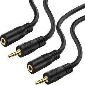 MEIRIYFA 2.5mm to 3.5mm Stereo Jack Adapter Cable,3 Pole 2.5mm Mono Male to 3.5mm Female TRS Headset Audio Extender Cable for Headphone -1M (2PCS)