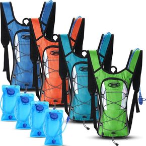 Chunful 4 Water Backpack Running Hydration Pack with 2L Hiking Water Bladder Pack for Musical Festival Essential Women Men Running Cycling Climbing Hiking, 4 Color