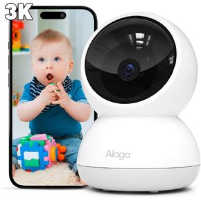 Alaga 3K 5MP Indoor Security Camera – 5G & 2.4G WiFi, 360° Pan/Tilt, AI Motion Detection, Two-Way Audio, Cloud & SD Storage, Baby & Pet Monitor, Compatible with Alexa & Google Assistant