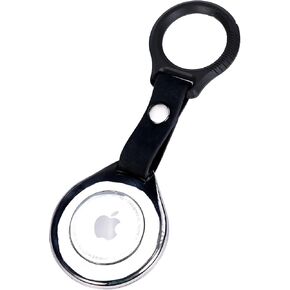 Titanium Keychain for Apple Airtags Metal Alloy case Shockproof Anti-Scratch Lost Luggage Cat Dog Pets car Accessories Finders GPS Quick Release EDC Key Holder Ring (Black Circle)