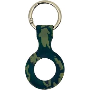 Safetrack Camoclip Airtag Holder-keykain Clip Clip Secure مموهة السيليكون على ظهره من طوق الكلب الأمتعة المضادة للسرقة المضادة للسرقة (رمادي)