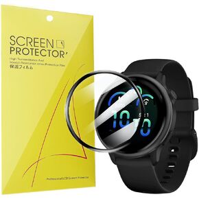 متوافق مع Garmin Vivoactive 6 Screen Protector ، [3 Pack] 3D Coverage Coverage Pet Screen Protector Film متوافق مع Garmin Vivoactive 6 ، Vívoactive 6 Smartwatch