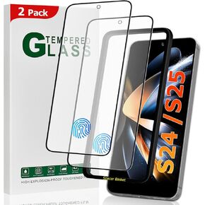 3+2 Pack Galaxy S24 Plus HD Screen Protector + Camera Lens Film,Support In-Screen Fingerprint ID Unlock, No Bubble, Scratch-Resistant, Contain Installation Frame For Samsung Galaxy S24 Plus 5G