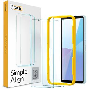 1stcase Tempered Glass [SimpleAlign] Screen Protector [2-pack Set] for Sony Xperia 10 V/VI [Case-Friendly] - Clear
