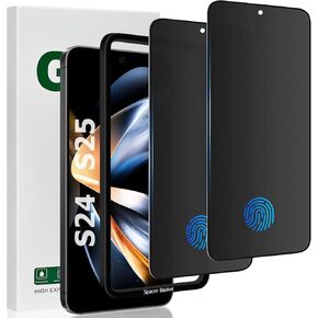 2 Pack Matte Privacy Screen Protector for Samsung Galaxy S24/S25,9H Tempered Glass,Anti-Glare,Anti-Spy,Anti-Scratch, Smooth and Responsive Absolute Fingerprint Compatibility Touch Screen HD Clear