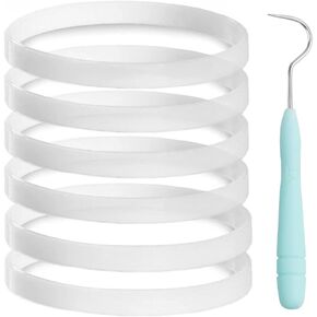 6 Pack Rubber Gaskets Replacement Seal White Ring for Nutri Ninja Blender Replacement for Ninja Auto iQ Pro Extractor CT680 BL456-30 BL480 BL681A BL682 BL640 (3.94 inch / 10cm Gaskets)