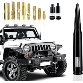 Pack-1 Car Truck Bullet Houger-Flag American-Flag for GM Chevy Silverado 1500 2500 3500 HD Avalanche GMC Sierra 1500 2500 3500 Denali Pickup Trucs Accessories (Black)