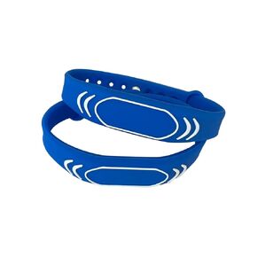 YARONGTECH RFID Wristband 13.56MHZ ISO14443A Blue Silicone Waterproof Adjustable (Pack of 2)