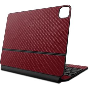 Carbon Fiber Skin Compatible with Apple Magic Keyboard for iPad Pro 13‑inch (M4) 2024 - Solid Burgundy - Premium 3M Vinyl Protective Decal Cover - Easy to Apply | Crafted in The USA by MightySkins