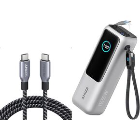 Anker Prime USB C to USB C Cable, 240W 6ft Fast Charging USB C Cable&Anker Laptop Power Bank, 25,000mAh Portable Charger with Triple 100W USB-C Ports for Multi-Device Charging
