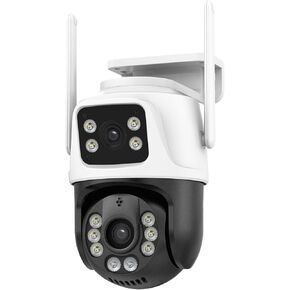 TOWODE 6MP Security Camera 360°PTZ WiFi Surveillance Camera Dual Lens Linkage 2.4Ghz 24/7 Record IP66 WiFi Camera for Home Security with Motion Detection, Color Night Vision,Two-Way Audio（2Pack）