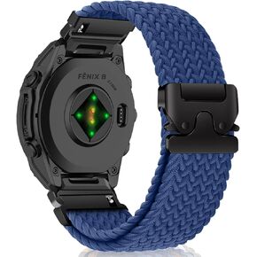 Nylon Bands Band for Garmin Enduro 3/Fenix 8 51mm/Descent Mk3i/tactix 7 AMOLED/Fenix 7X Pro Solar/7X/6X/6X Pro/6X Sapphire/5X, 26mm Nylon Sport Strap for Quatix 7X Stretchy Braided