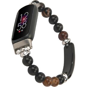 Natural Stone Beaded Bracelet Compatible for Fitbit Luxe, Handmade Elastic Bands Replacement Band for fitbit Luxe in Saudi Arabia