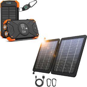 BLAVOR 10000mAh Solar Charger Power Bank Plus 10W Portable Solar Charger(5V/2A Max)