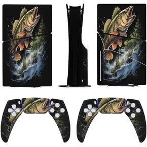 Sticker Skin for Model 5 Slim Disc Bass Fish Fishing Hunting Camping Skin Accessories Cover Skins Anime Vinyl Cover Sticker Full Set for Model5 Slim Disk Edition