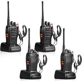 777S Talkies Walkie Talkies للبالغين طويلة المدى مع أجهزة أذن وبطارية Li-ion ، تحتوي أجهزة الراديو ثنائية الاتجاه على VOX/TOT/Emergency/بطارية منخفضة التنبيه/المصباح/المسح الضوئي （2 حزمة）