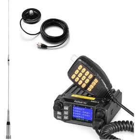 [with Antenna and Magnet Mount] Radioddity DB25-G GMRS Mobile Radio, 25 Watts Two Way Radio Long Range, Quad Watch, GMRS Repeater Capable, with Dual Band Scanning Receiver, for Car Vehicle, Off Road