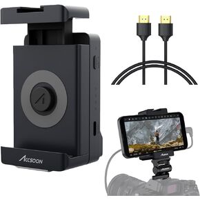 Accsoon SeeMo with HDMI A-A Cable, 1080P 60FPS iOS Professional Monitor, Video Capture Adapter for iOS via Lighting or USB-C, Real-Time Monitoring/Streaming/Recording/Sharing (Black)