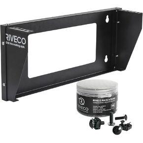 RIVECO 2U Wall Mount Rack for Network| Reinforced Heavy Load 66-99 LBS Server Racks Vertical & Horizontal Mounting for 19 inches IT & Studio Equipment. & M5 Screws 50 Sets