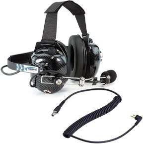 Rugged Behind The Head Headset and Adaptor Cable for Racing Radios Electronics Motorola CP200 – Features Cable to Connect to Two Way Handheld Radio Noise Reduction Volume Control Knob 3.5mm Input Jack