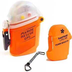 Nautilus LifeLine Marine Rescue GPS مع تقنية AIS/DSC وولاية هوائي واحدة لرسالة دقيقة للوضع ورسالة الضيق المجمعة مع حقيبة السيليكون والحبل مع حلقتين D.