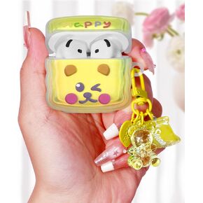 Boaretiu for Airpods 4 Case 2024 for Women Girls Girly Cute Kawaii - Girlish Stylish Shell Little Flower Design Cover with Carabiner and Kaychain for Air pods 4