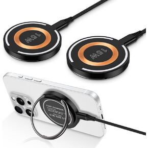 S25 Ultra Magnetic Wireless Charger Fast Charging Pad MagSafe Charger for Samsung Galaxy S25 Plus/S24 Ultra/S23/S22/S21/S20 2Pack 15W Fast Wireless Charging Stand for iPhone 16 Pro Max/16e/15/14/13/12