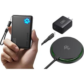 INIU 10000mAh 45W PD Power Bank and 15W Qi2 Certified MagSafe Compatible Charger Pad Combo
