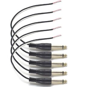 5PCS 0.3M/1FT Replacement 6.35mm Male Plug to Bare Wire Open End,1/4 6.35mm Male Wired Connector TS 2 Pole Mono Cable for Audio Repair,DIY Speaker Wire