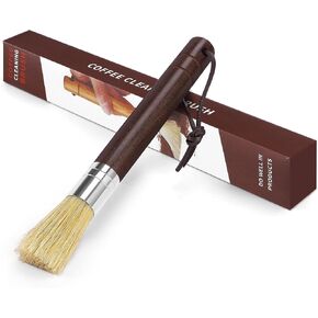 Coffee Grinder Cleaning Brush, Espresso Machine Brush Cleaner Tool with Wooden Handle and Natural Bristles for Barista Home Kitchen