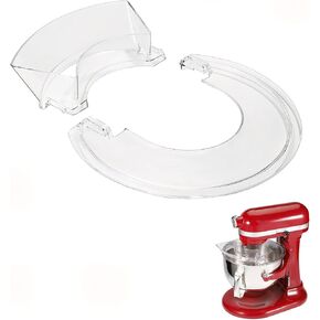 Removable Pouring Shield Splash Guard for KitchenAid 5.5-7 Quart Bowl-Lift Stand Mixers, Prevents Mess and Flour Dust, Mixer Accessories and Attachments