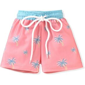 HIHA Toddler Baby Boy Swim Trunks Cartoon Pattern Hawaiian Beach Shorts Board Shorts Swimwear