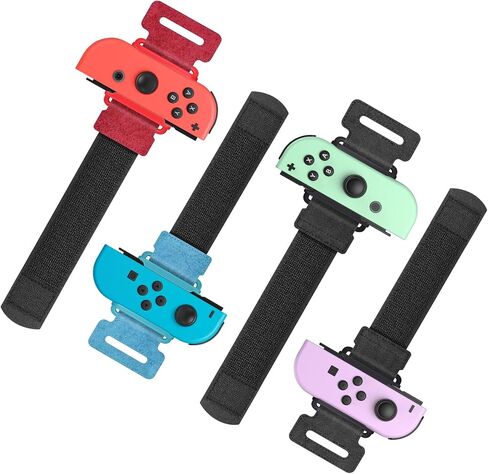 4 Pack Wrist Bands for Nintendo Switch Just-Dance 2025 2024 2023 and for Zumba Burn It Up for Joy-Con, Adjustable Elastic Straps Switch Dance for Switch/OLED Joypad Controller for Adult and Kids in Saudi Arabia