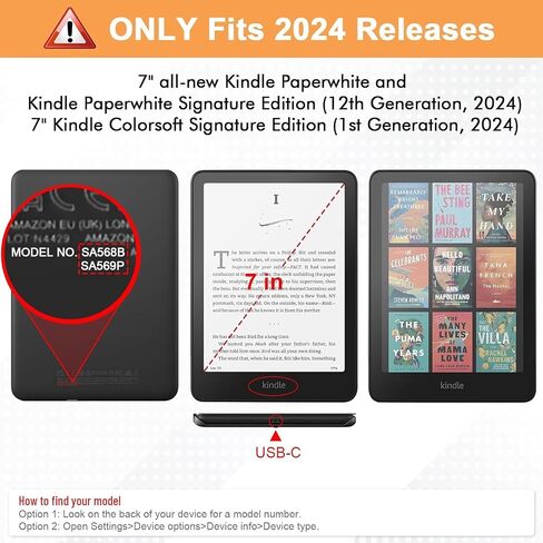 Case for 7" Kindle Paperwhite 12th Generation 2024 Released &Kindle Colorsoft Signature Edition with Auto Sleep Wake, Hand Strap Feature (Green) in Kuwait